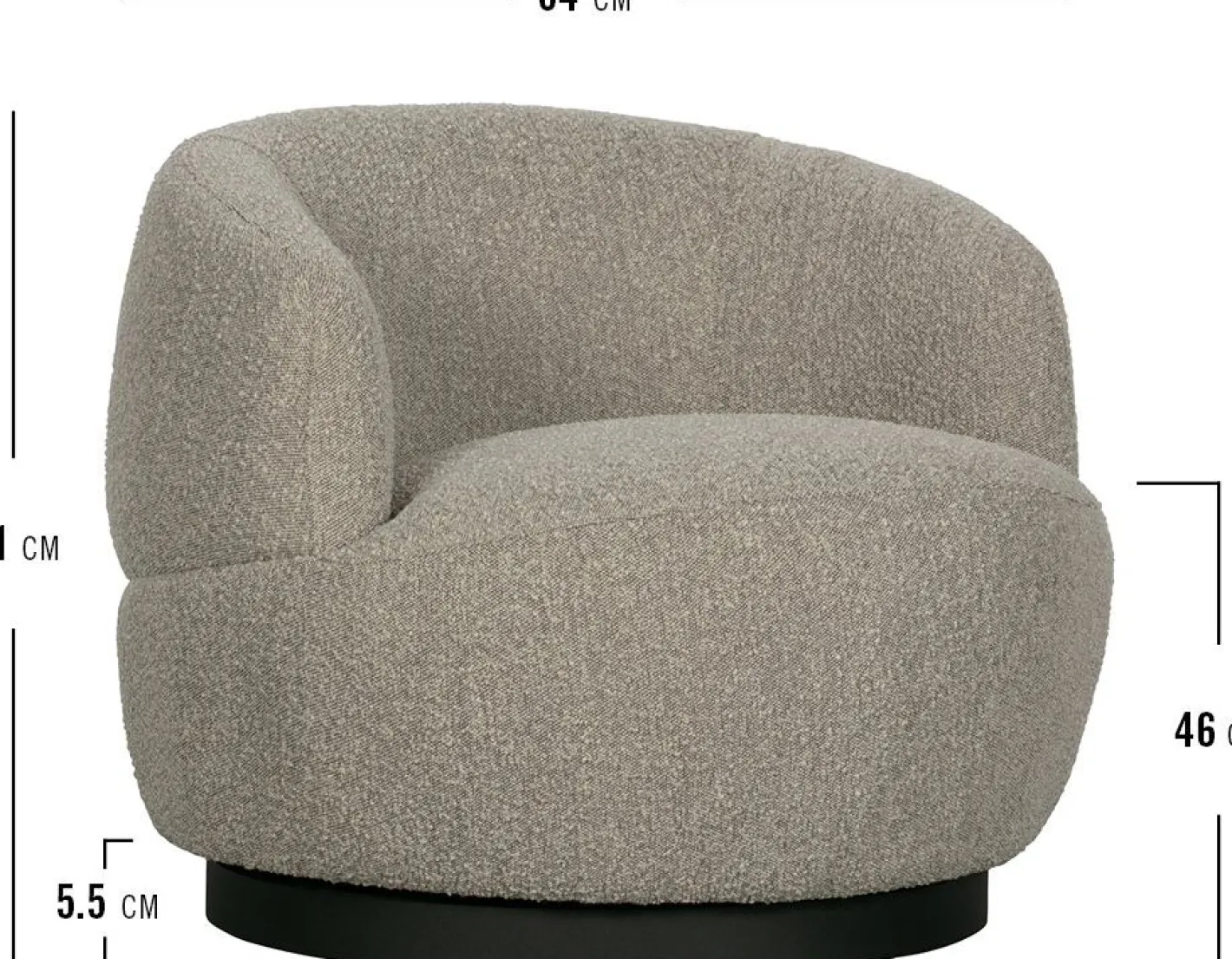 Online WOOOD Woolly Draaifauteuil Naturel
