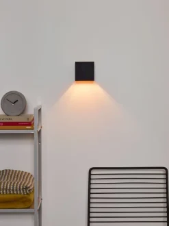 New Lucide Xio Vierkant Wandlamp Zwart