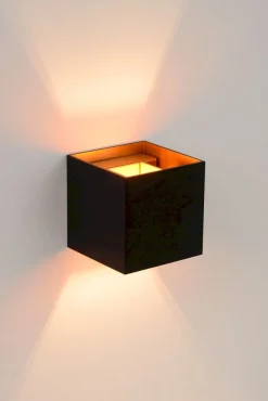 New Lucide Xio Vierkant Wandlamp Zwart