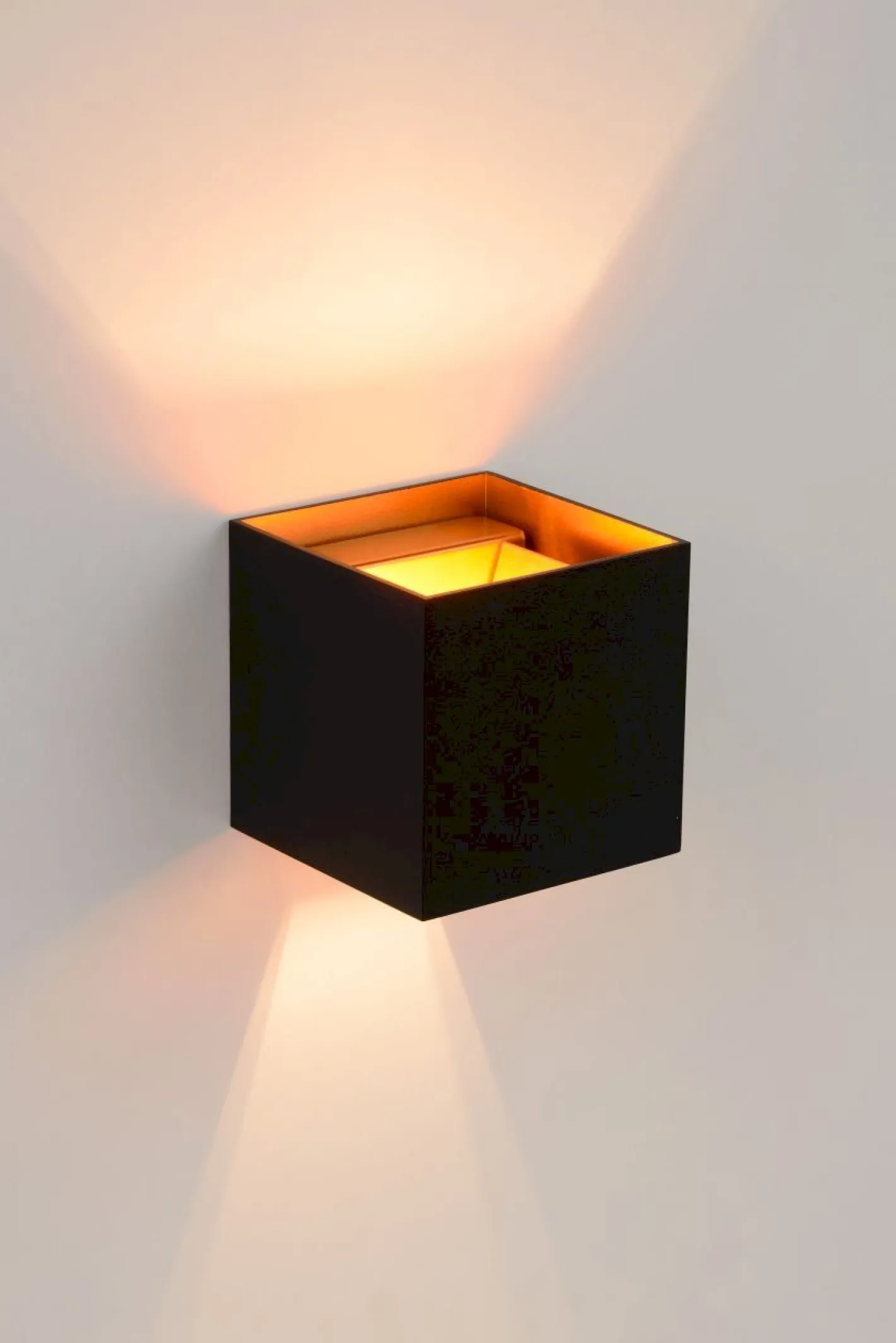 New Lucide Xio Vierkant Wandlamp Zwart
