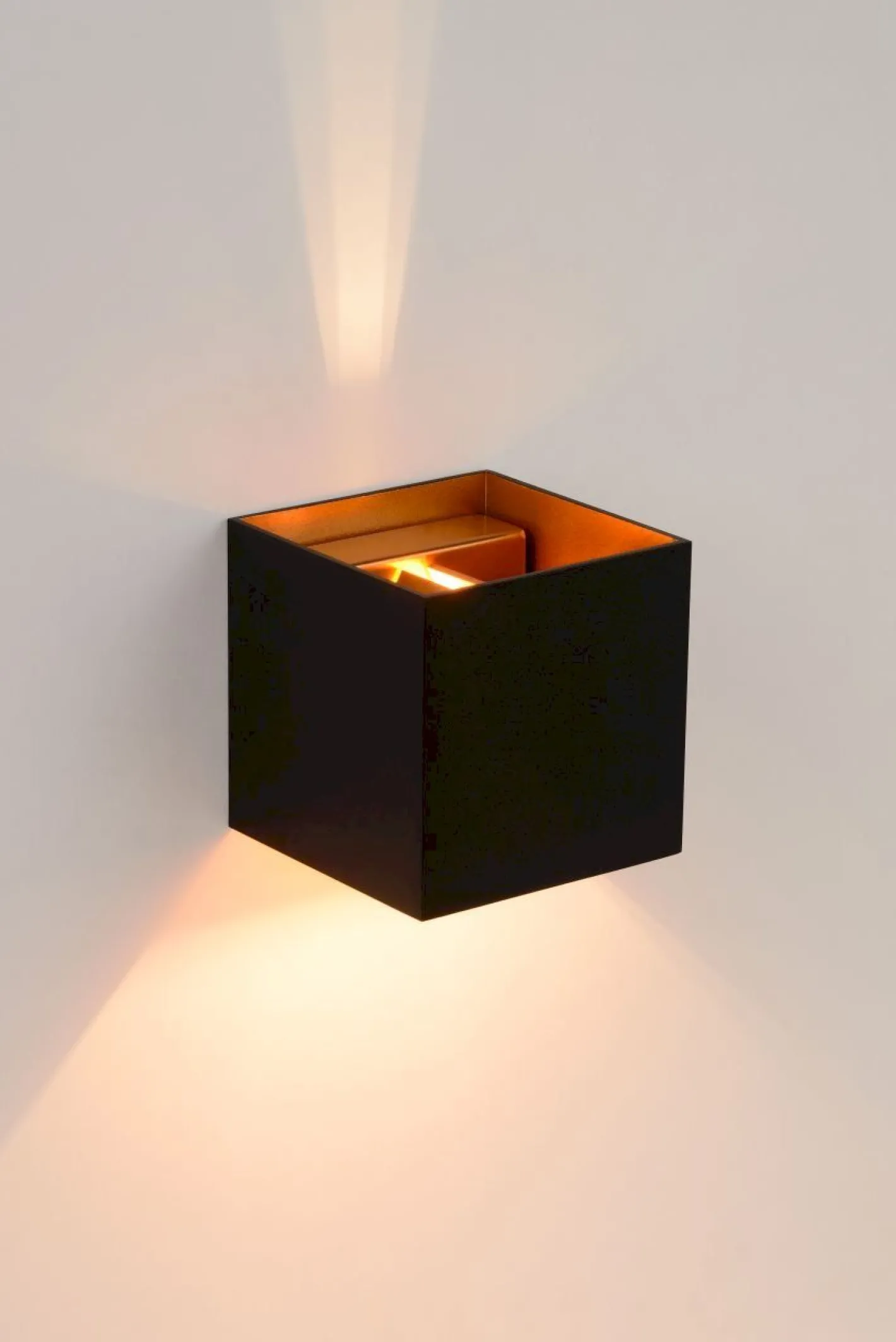 New Lucide Xio Vierkant Wandlamp Zwart