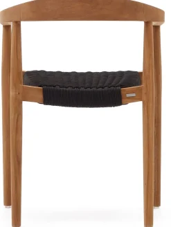 Discount Kave Home Ydalia Tuinstoel Zwart, Naturel