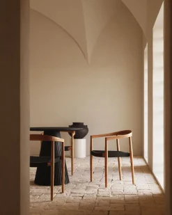Discount Kave Home Ydalia Tuinstoel Zwart, Naturel