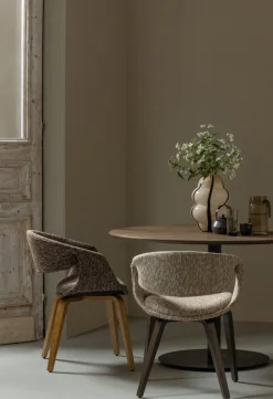 Online WOOOD Yossi Bruin Hout Eetkamerstoel Sand