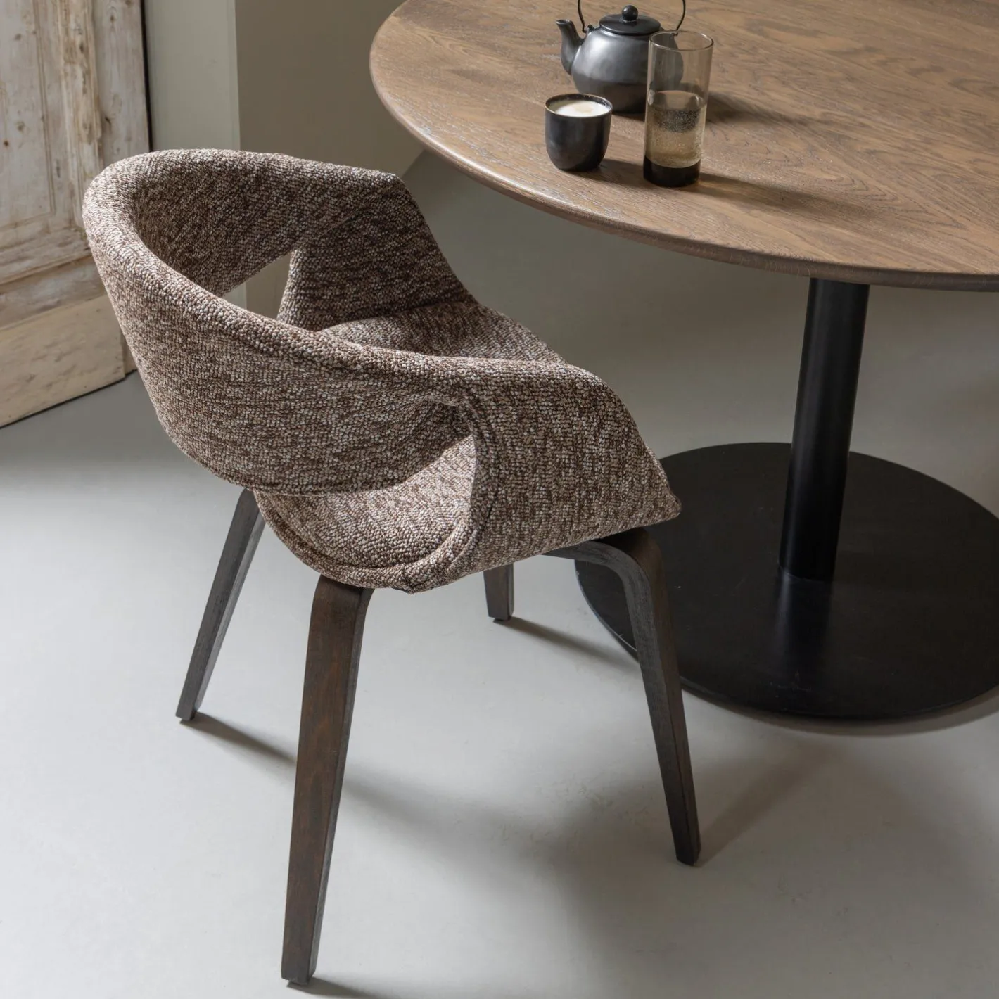 Clearance WOOOD Yossi Bruin Hout Eetkamerstoel Brown