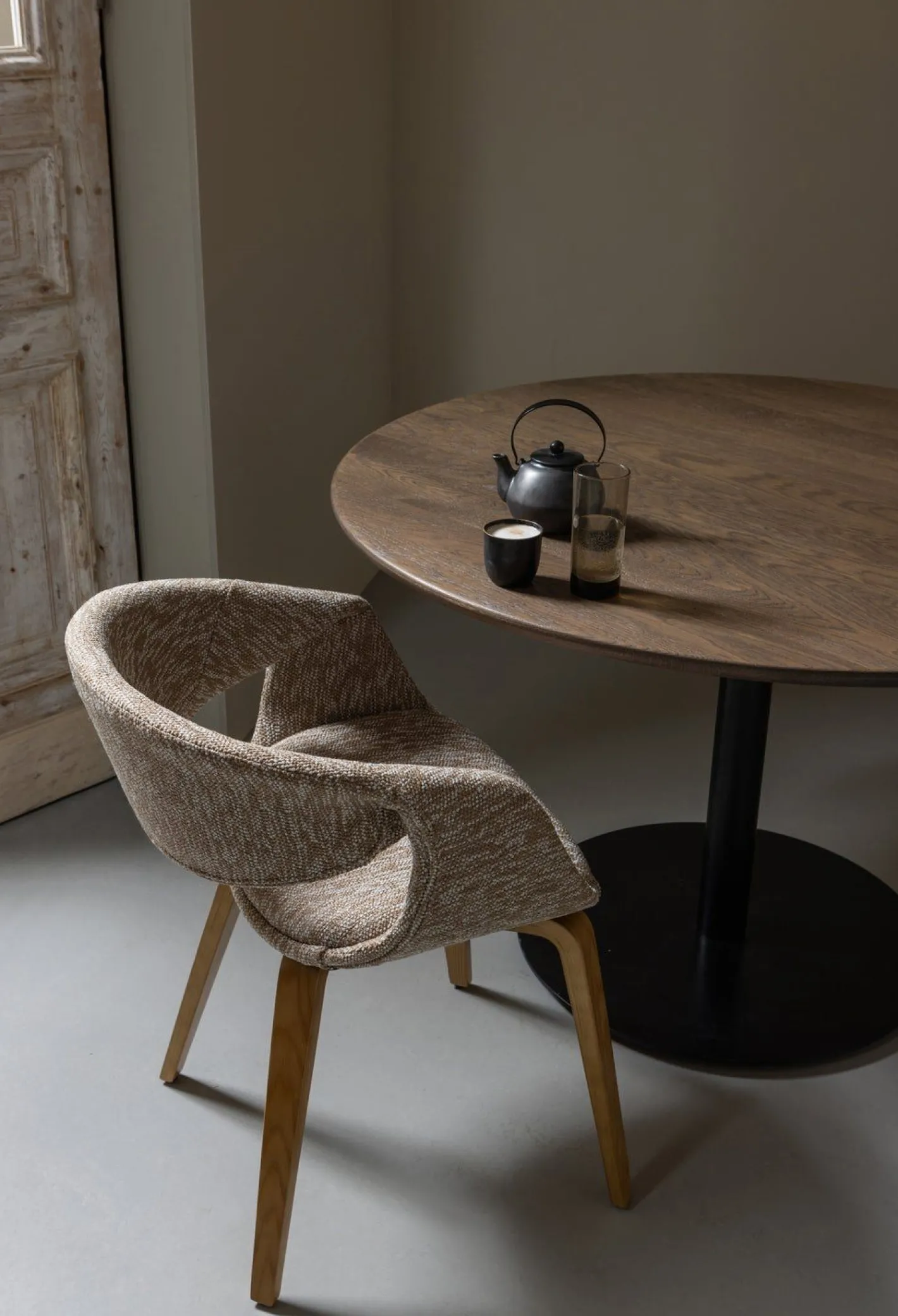 Online WOOOD Yossi Hout Eetkamerstoel Sand