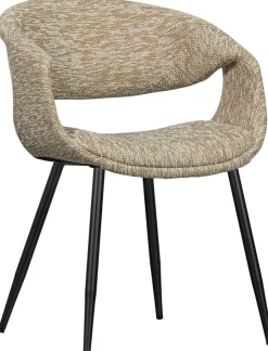 New WOOOD Yossi Zwart Metaal Eetkamerstoel Sand
