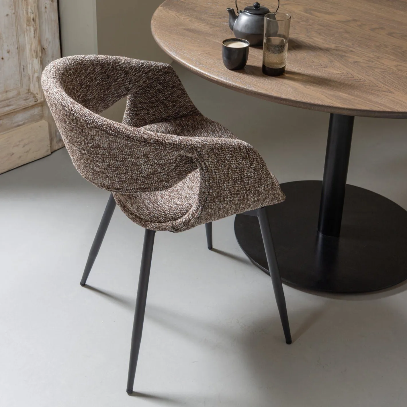 Sale WOOOD Yossi Zwart Metaal Eetkamerstoel Brown