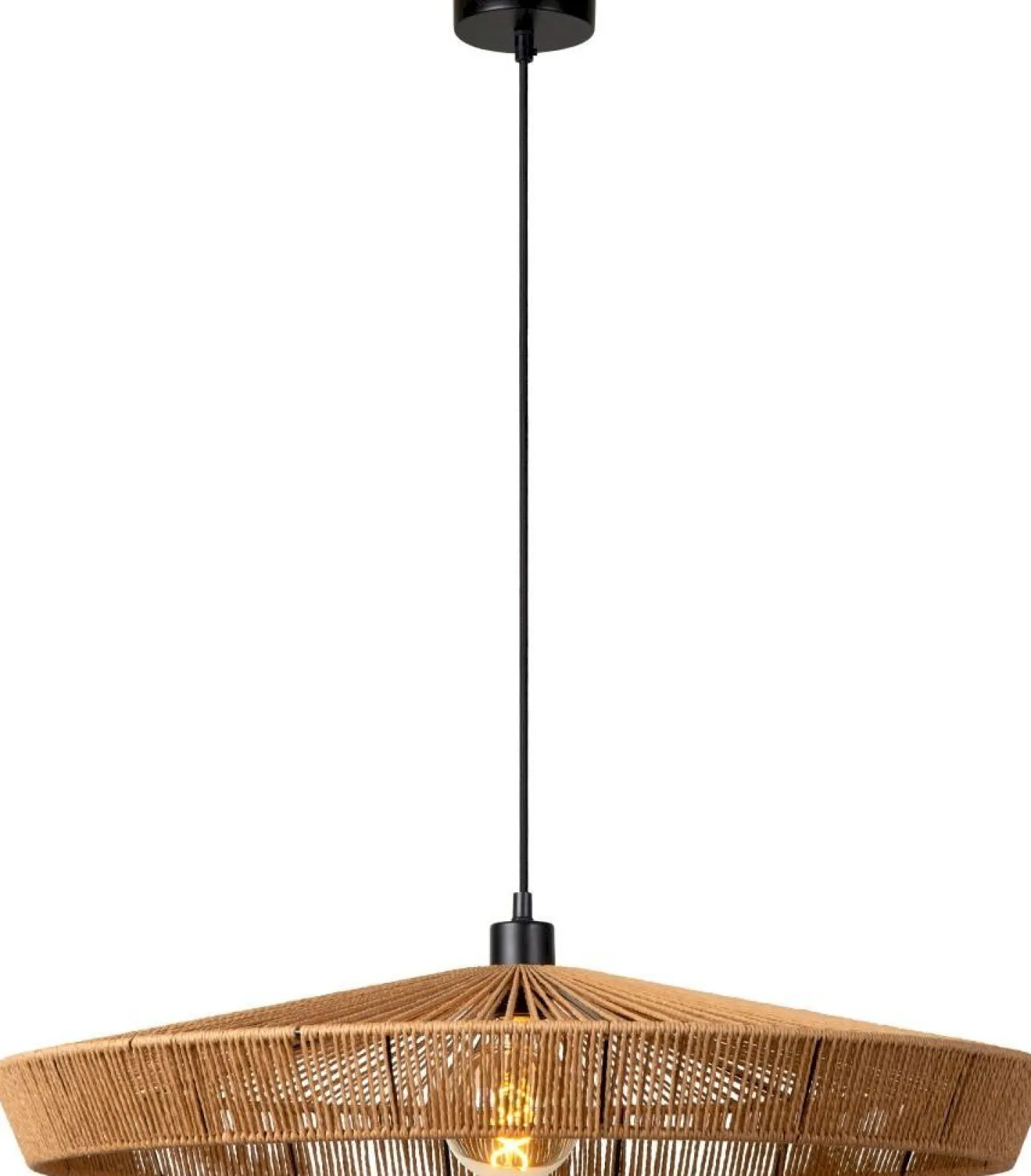 Lucide Yunkai Hanglamp Naturel, Zwart
