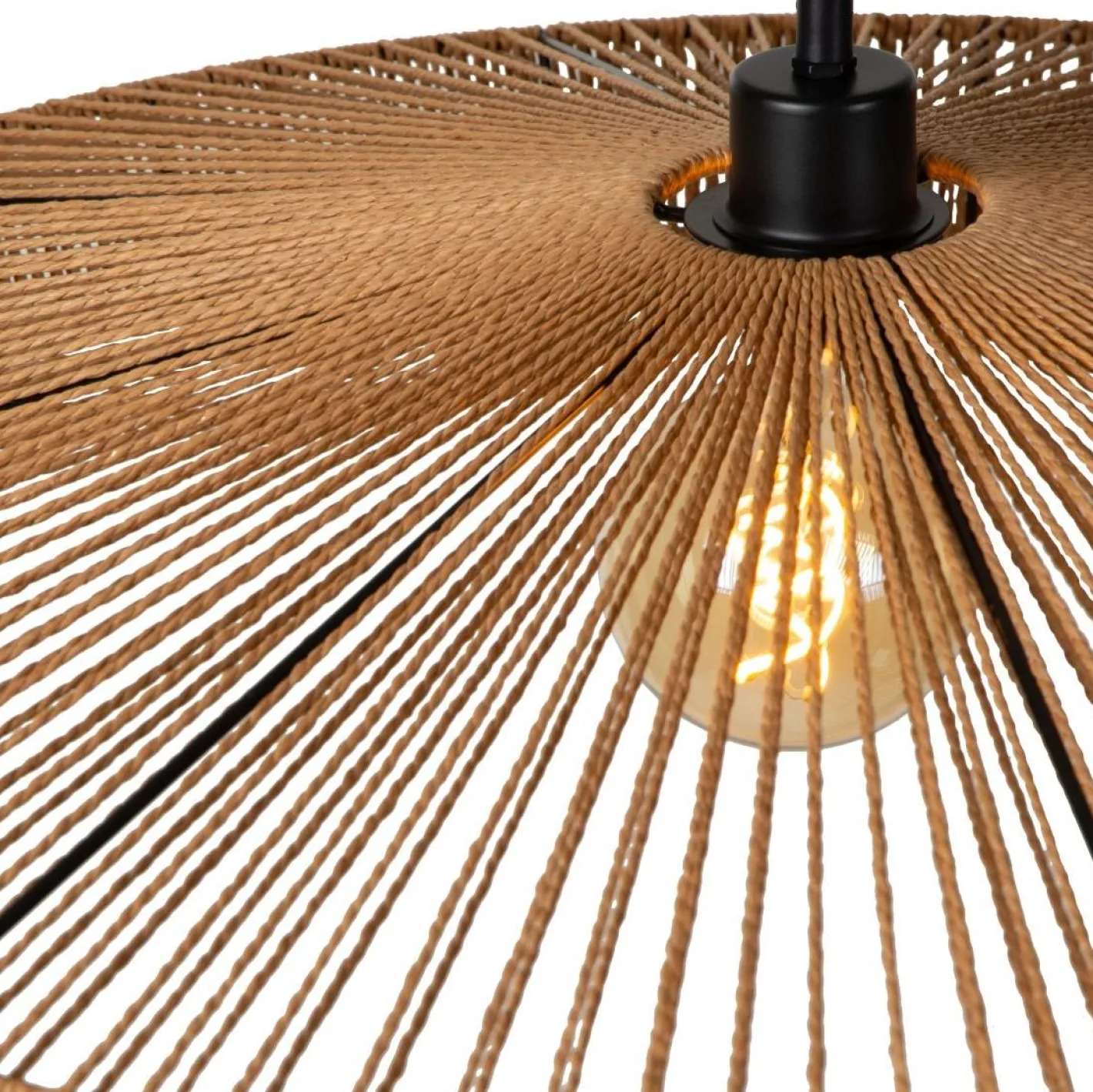 Lucide Yunkai Hanglamp Naturel, Zwart