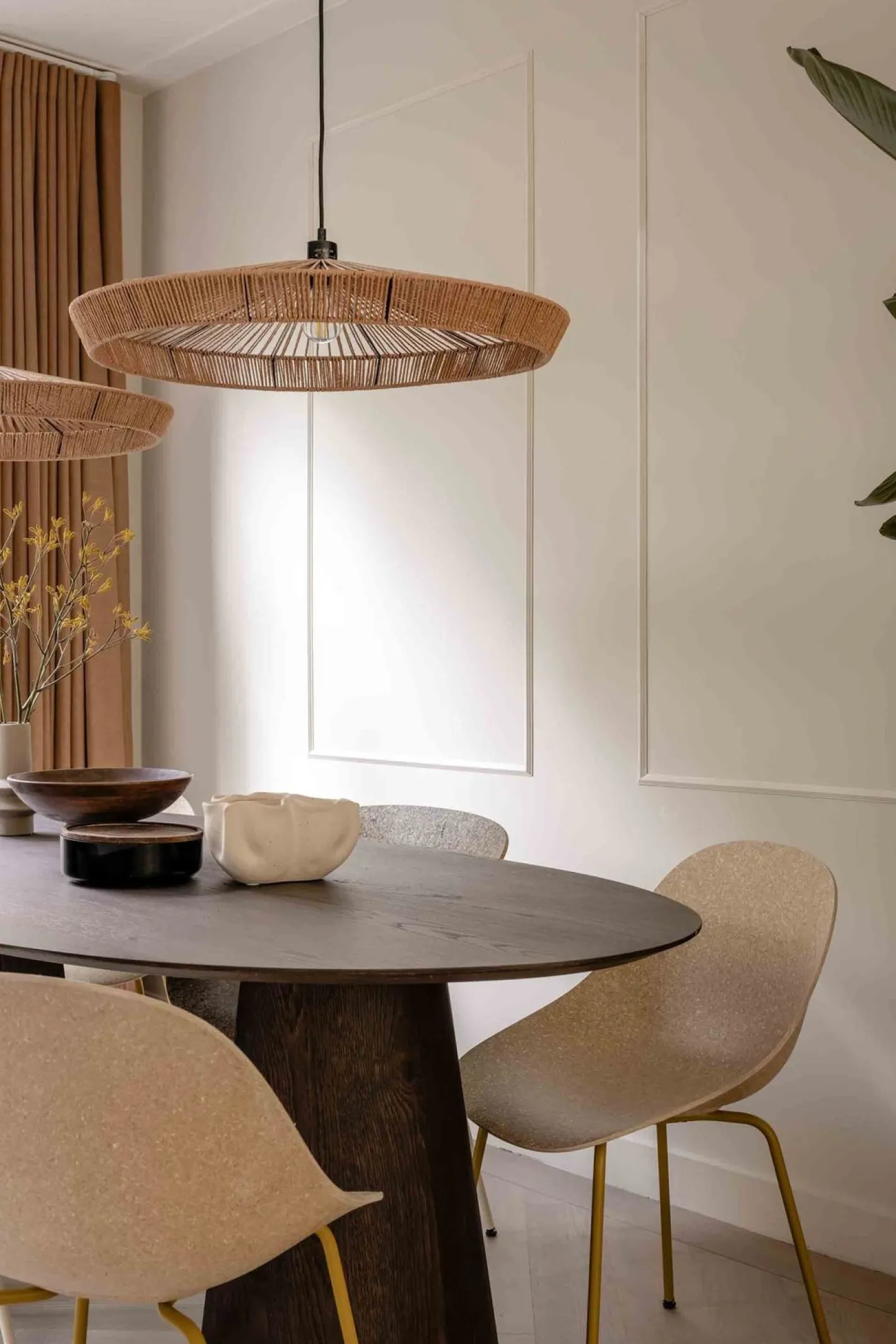 Lucide Yunkai Hanglamp Naturel, Zwart