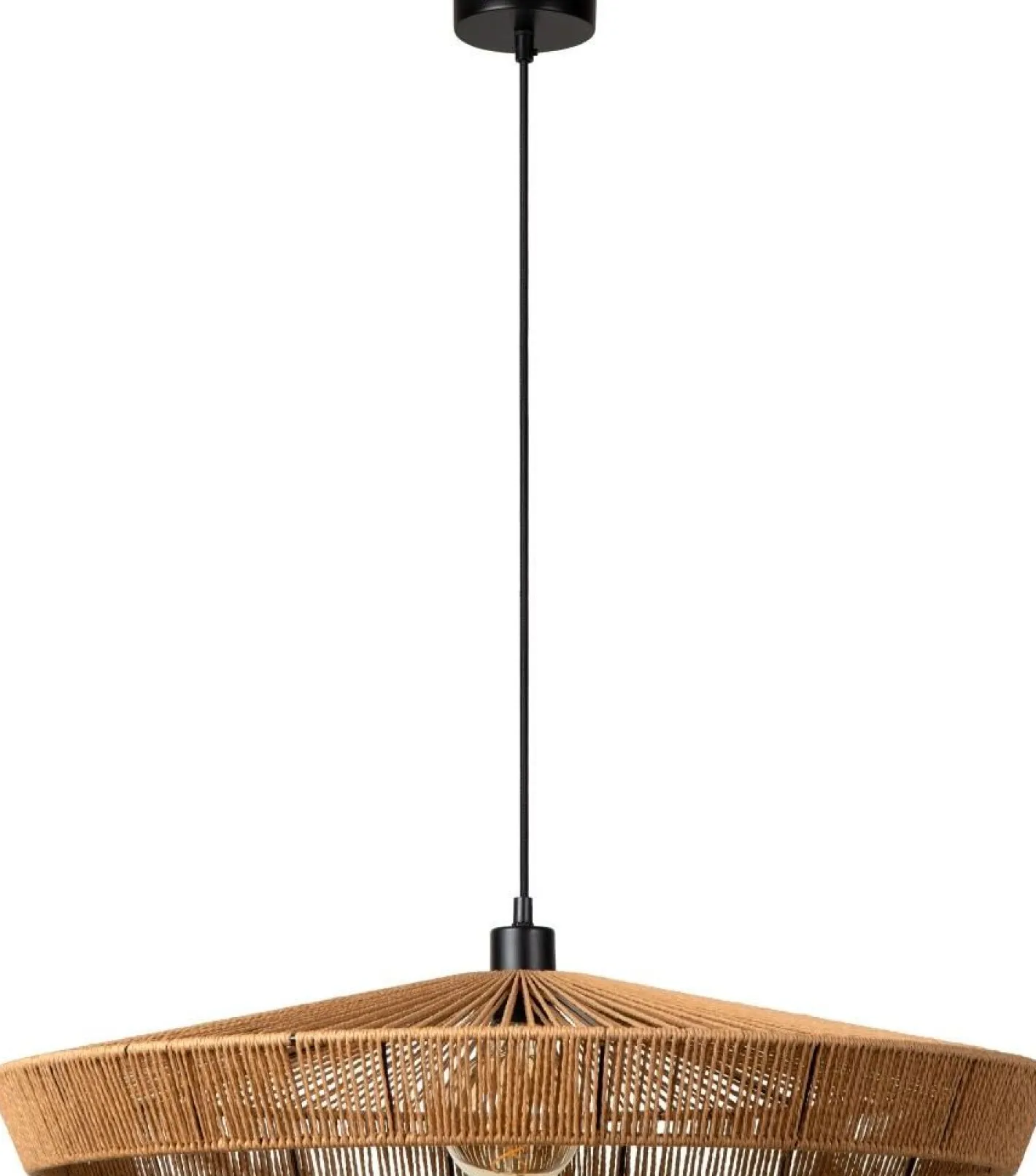 Lucide Yunkai Hanglamp Naturel, Zwart