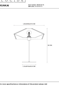 Best Lucide Yunkai Tafellamp Naturel, Zwart