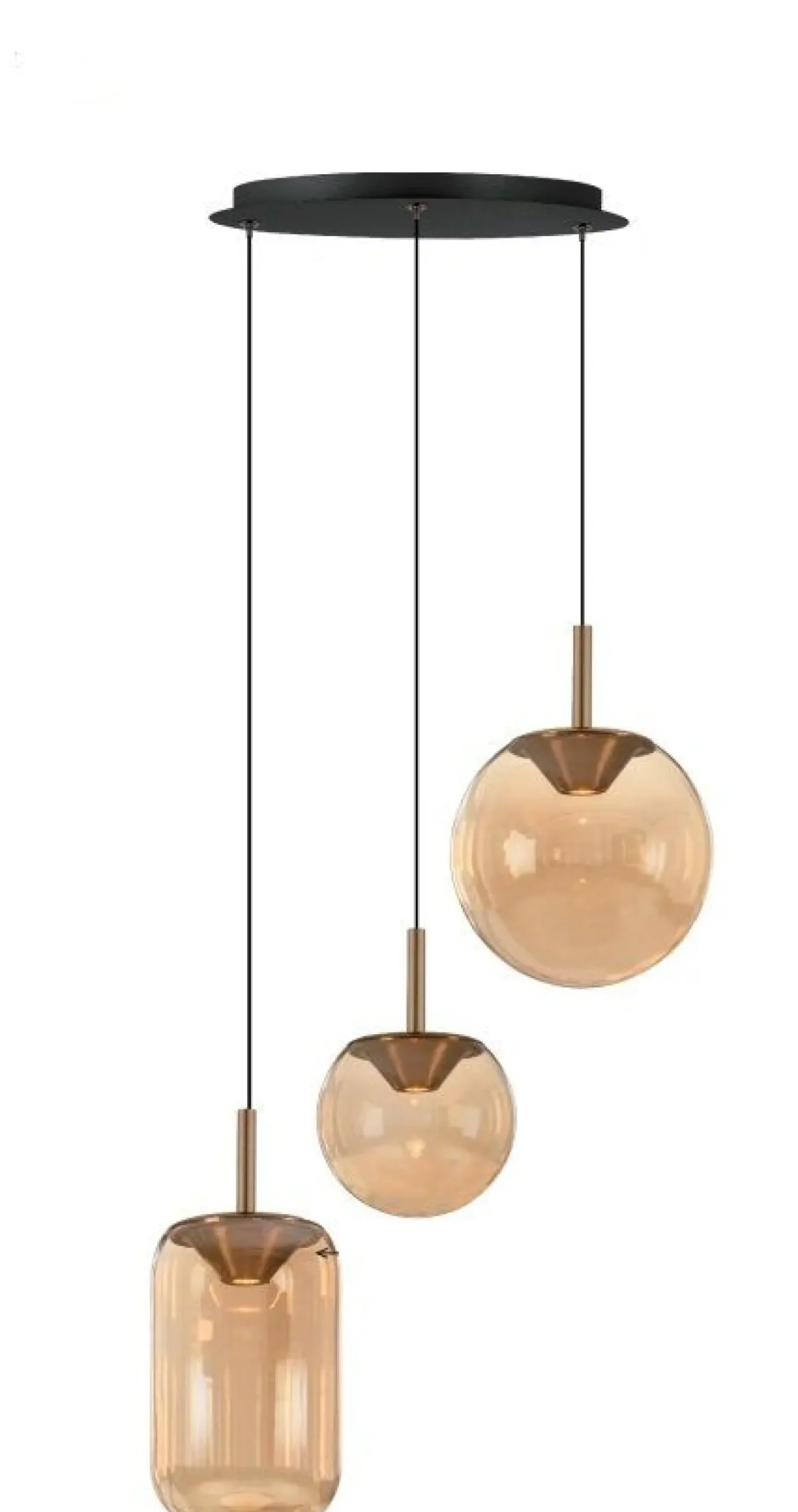 Hot Montèl Yvonne Hanglamp Zwart Amber