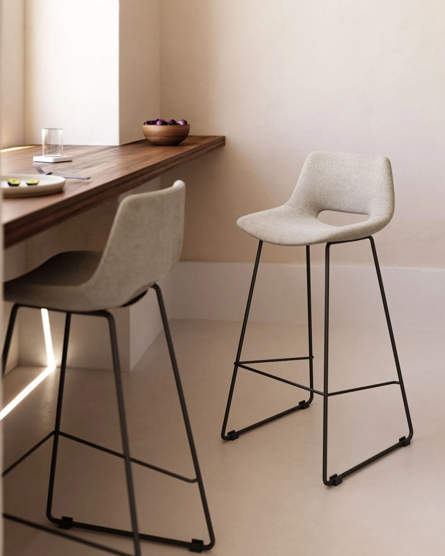 Discount Kave Home Zahara Laag Barstoel Beige