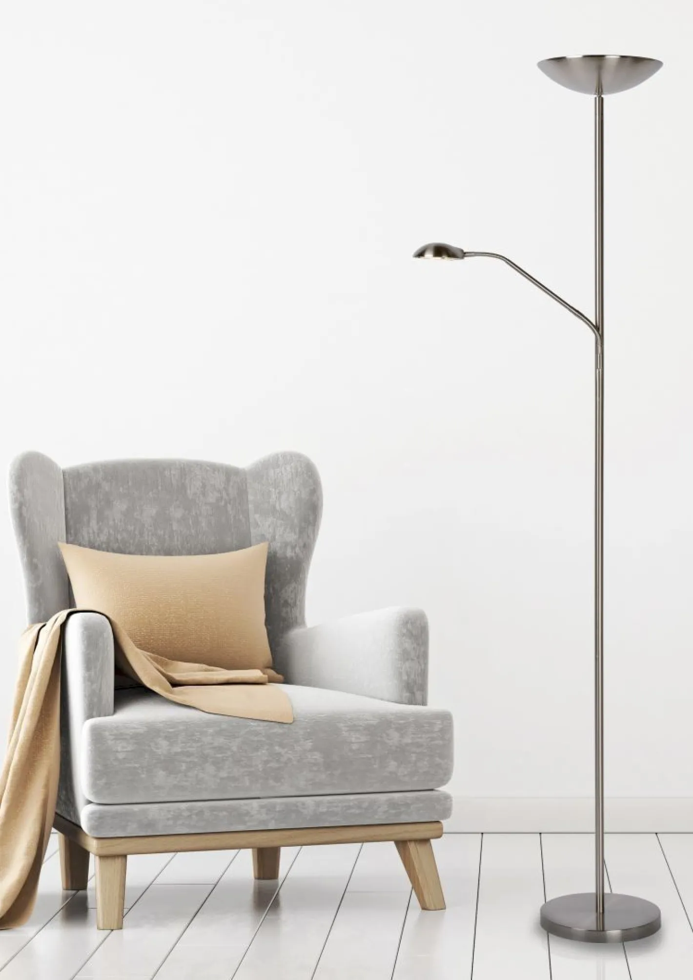 Outlet Lucide Zenith Vloerlamp Chroom