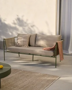 Hot Kave Home Zivia Outdoor 3-Zitsbank Groen, Beige