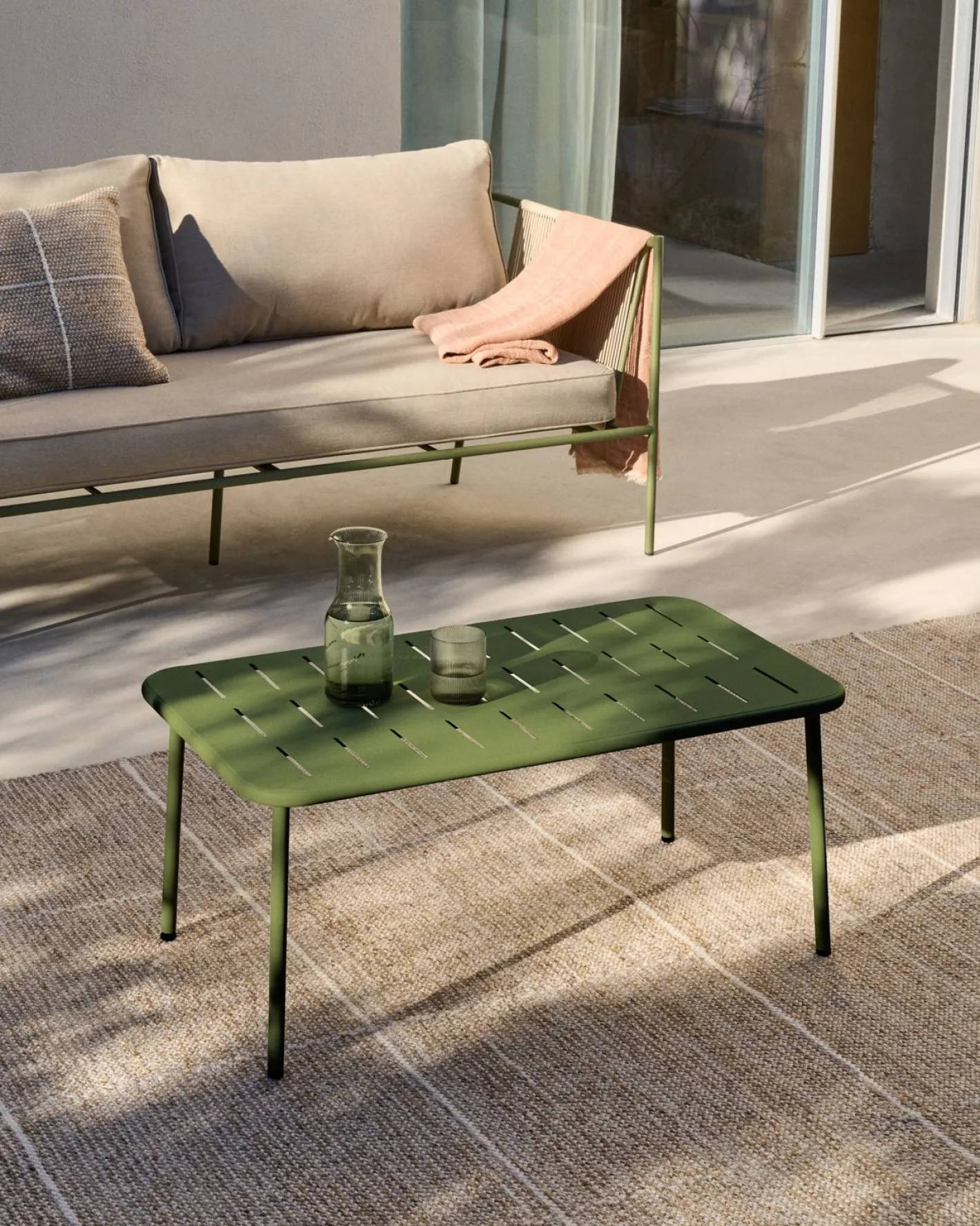 Hot Kave Home Zivia Outdoor 3-Zitsbank Groen, Beige