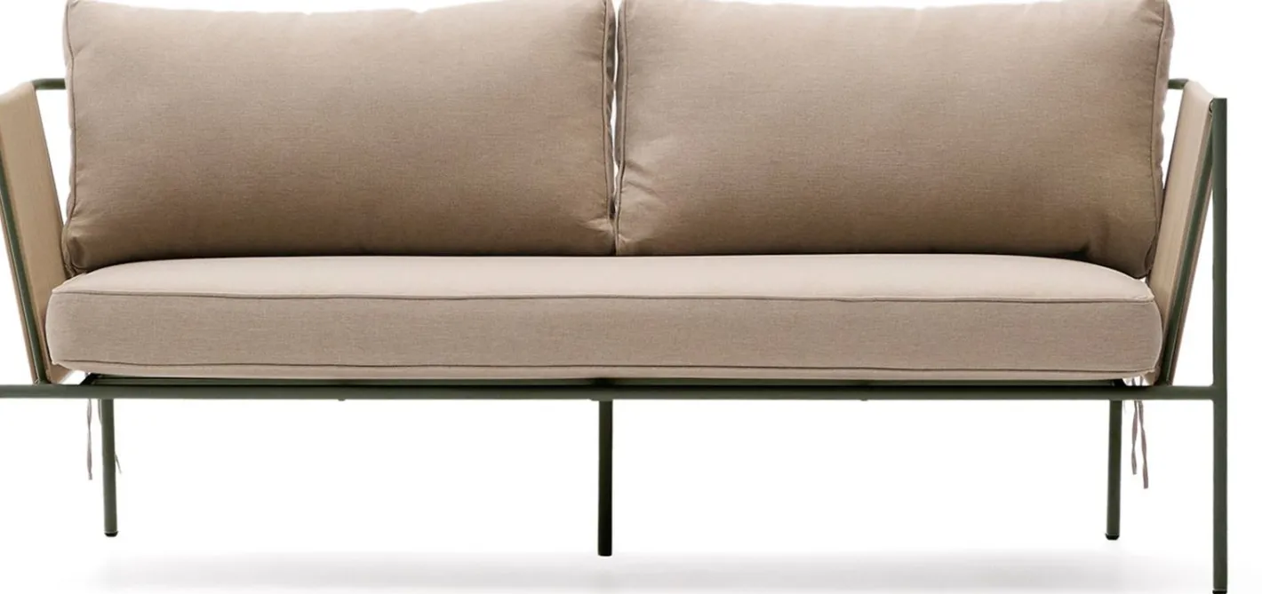 Hot Kave Home Zivia Outdoor 3-Zitsbank Groen, Beige