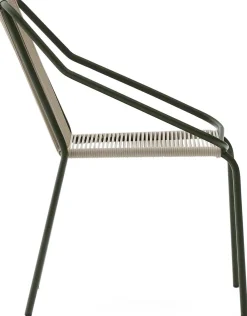 Kave Home Zivia Tuinstoel Donkergroen, Beige
